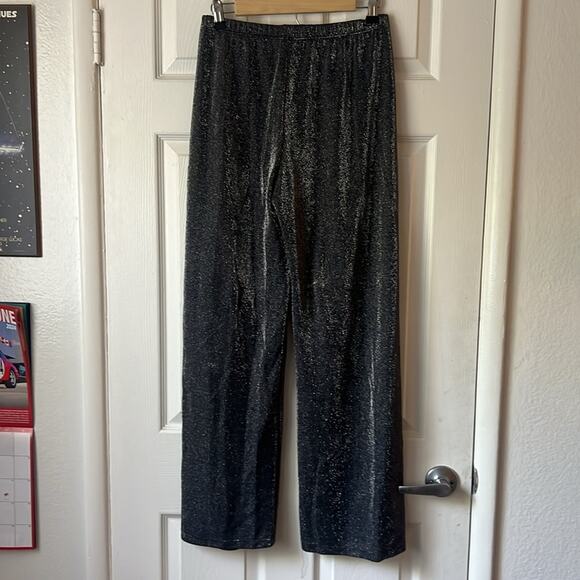 Maria Gabrielle Vintage Black Silver Sparkle Pants size medium - Picture 4 of 5